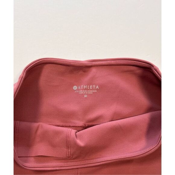 Athleta Exhale Capri 7/8 Legging Crushed Berry Size Medium EUC SheerMesh Detail - Picture 3 of 10